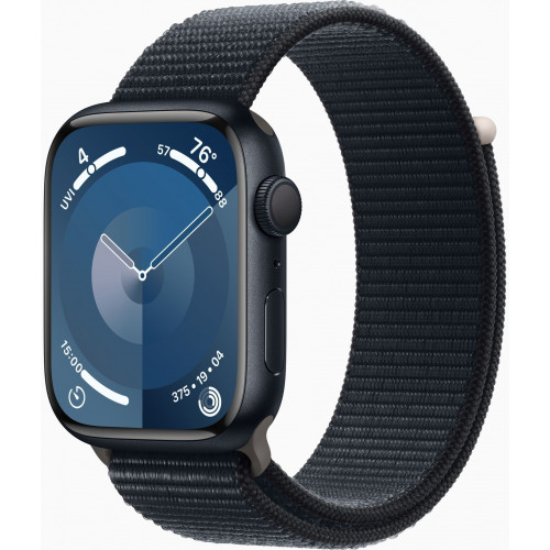 Apple Watch Series 9 GPS 45mm Midnight Aluminum Case with Midnight Sport Loop (MR9C3)